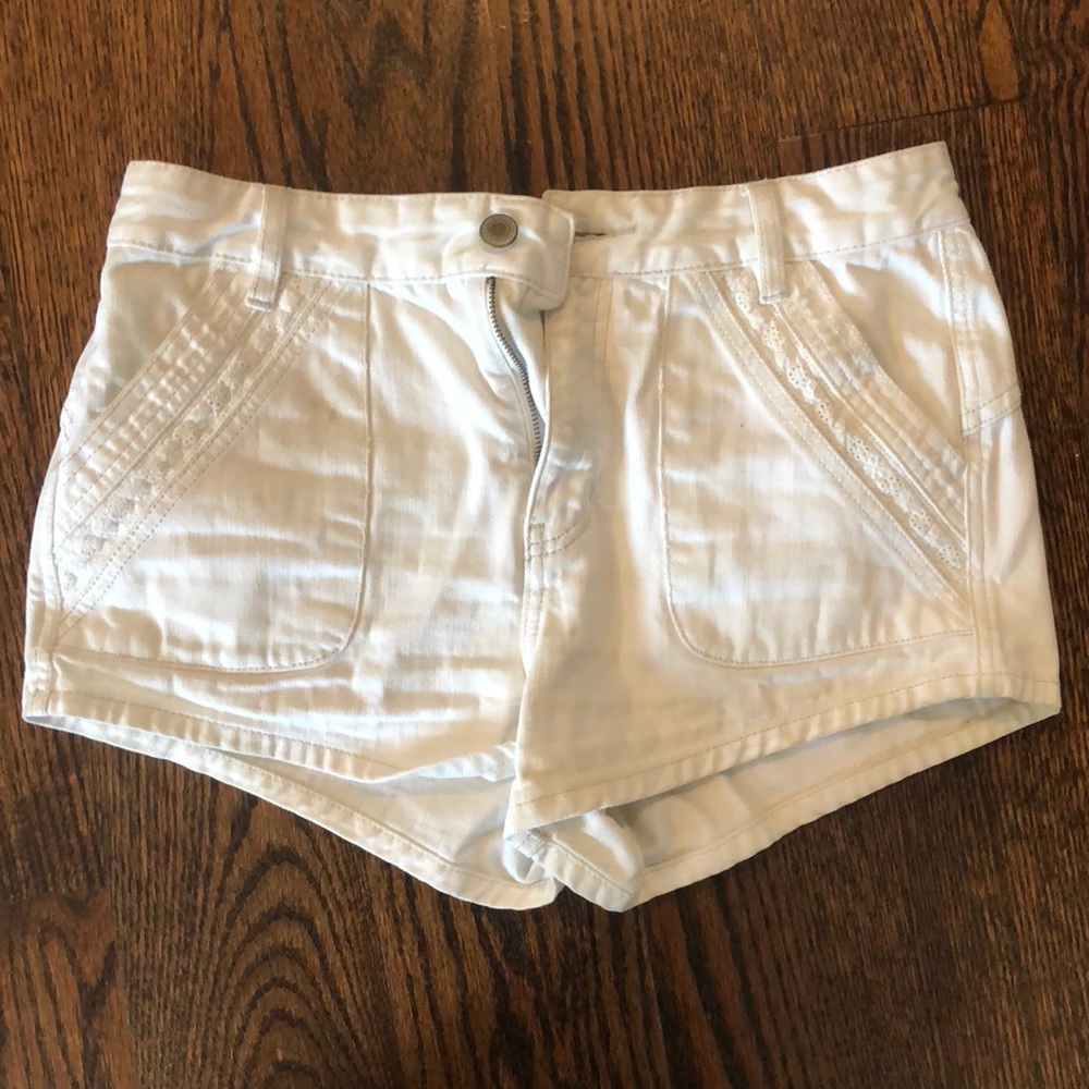 Free People White Jean Shorts
